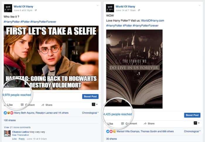 How to Promote a Dropshipping Store on Facebook Original posts' reach after sharing in fan groups