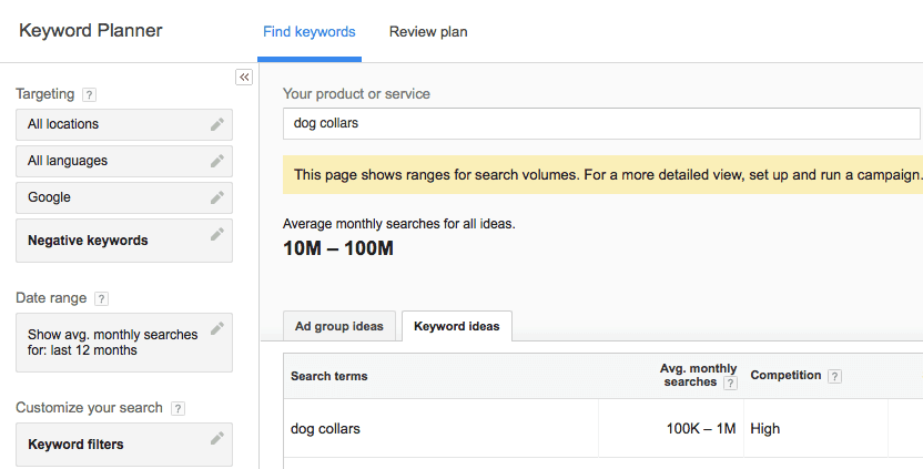 Choosing a Dropshipping Niche: Google Keyword Planner
