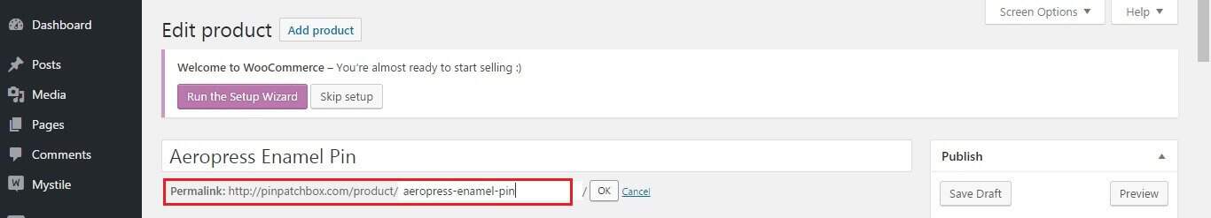 SEO for ecommerce websites: A short product page URL after editing