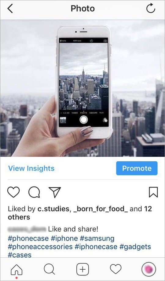 copies with CTAs on Instagram post