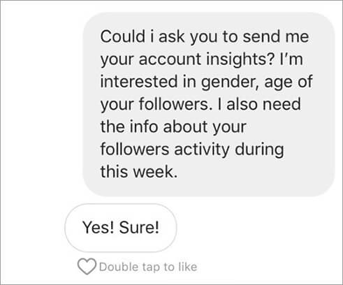 ask statistics on the Instagram account