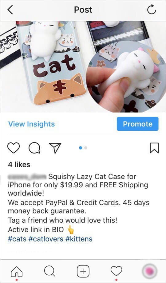 commercial content on Instagram