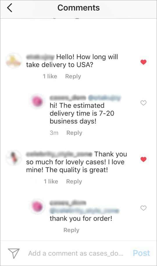 leave comments under the shoutout