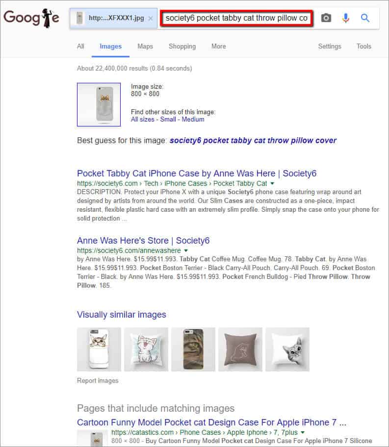 Screenshot of Google's autosuggest function suggesting the wrong query
