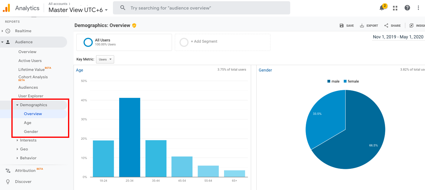Google Analytics target audience