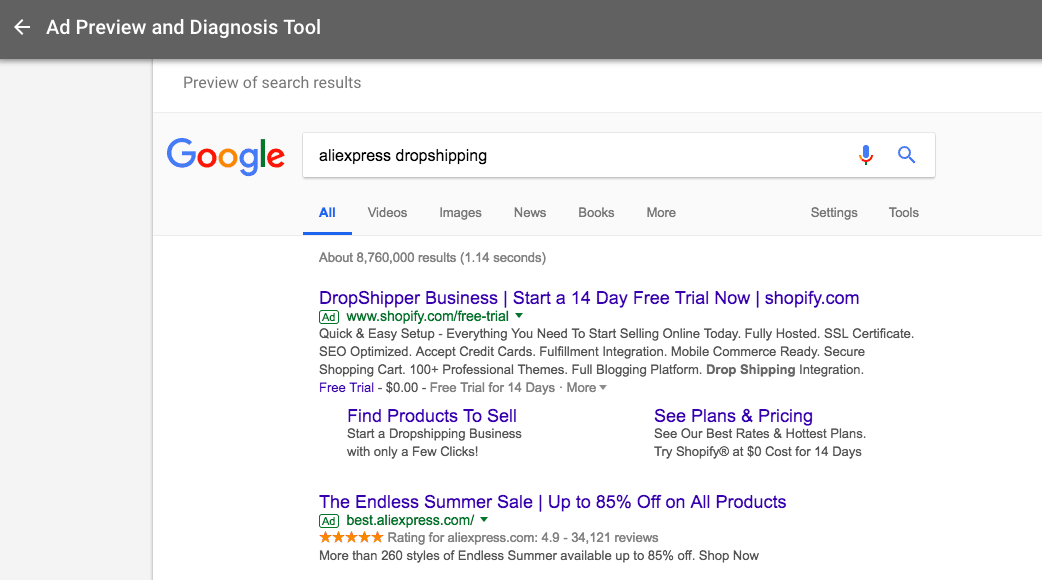 to improve your Google ads study the search results for your main keywords