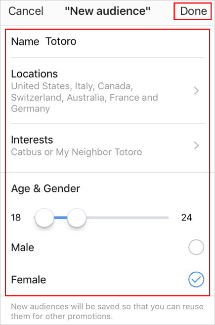 audience for Instagram promotion