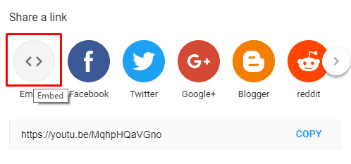 Creating product videos for marketing: copying the video link