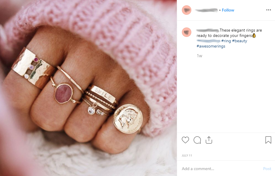 Instagram post captions