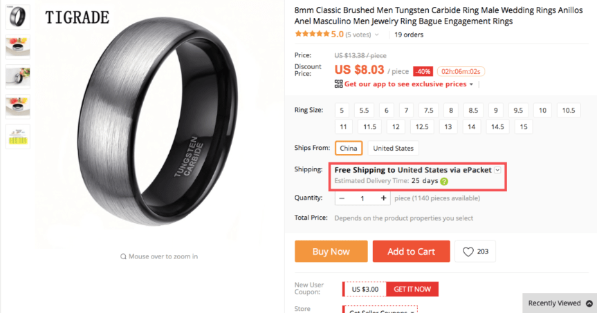 AliExpress shipping from the USA