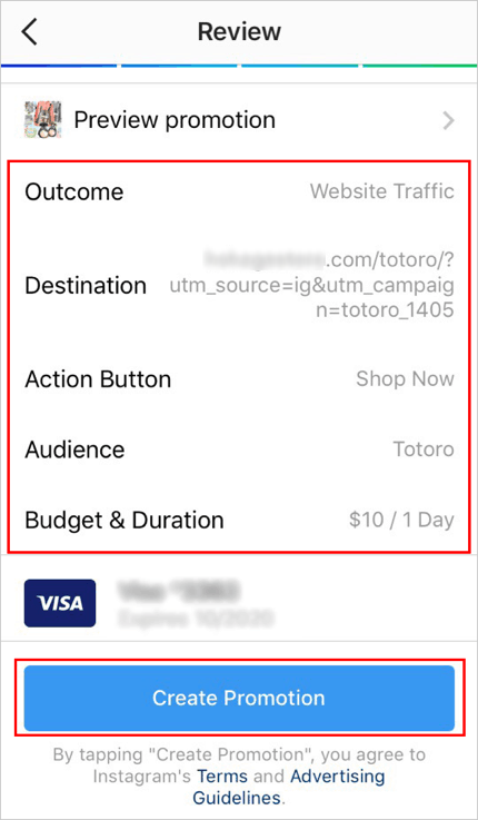 Create Instagram Promotion