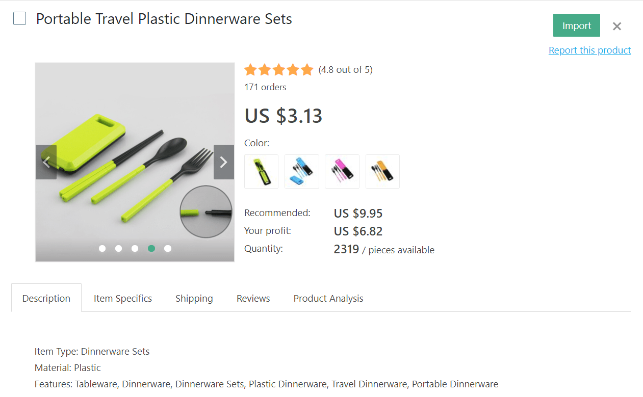 Plastic dinnerware sets can be very useful when you travel