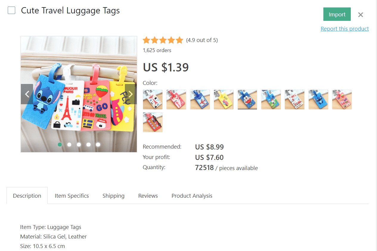 Cute travel luggage tags to dropship from your online store