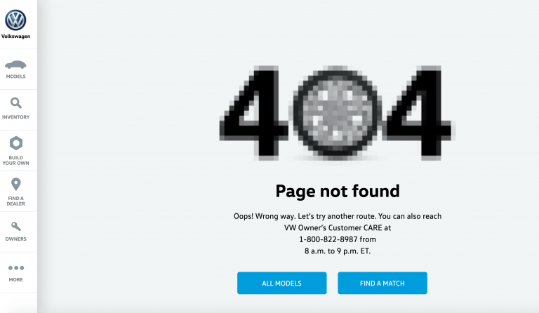 Volkswagen 404 error