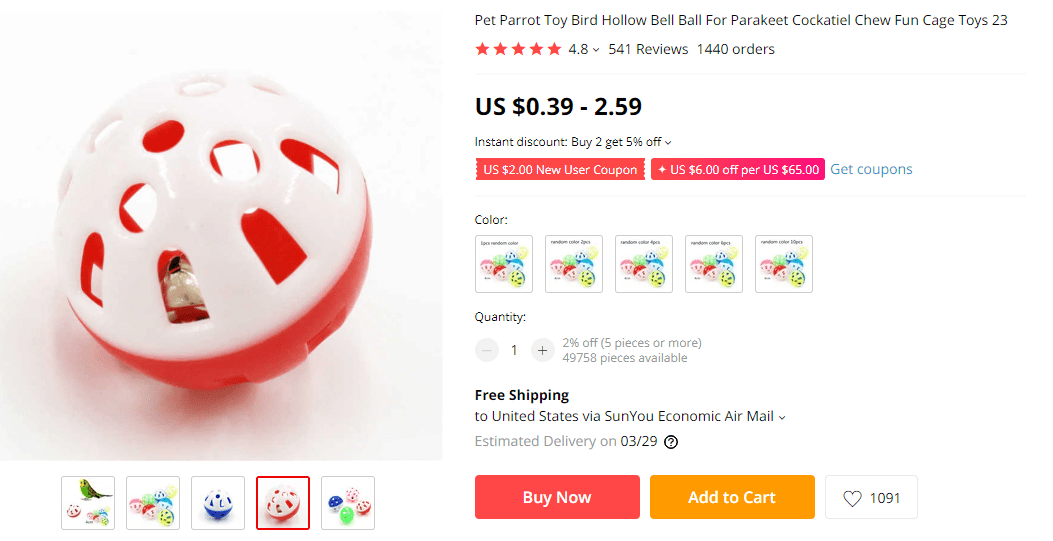 Best pet products to dropship: bird toy