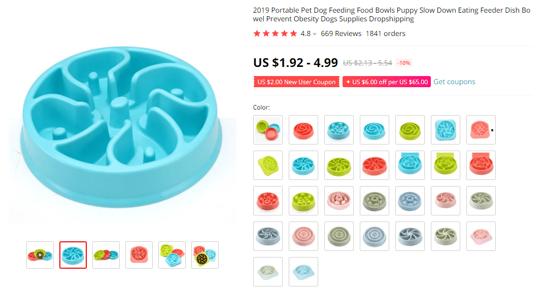 Best pet products to dropship: Pet bowl for slower eating
