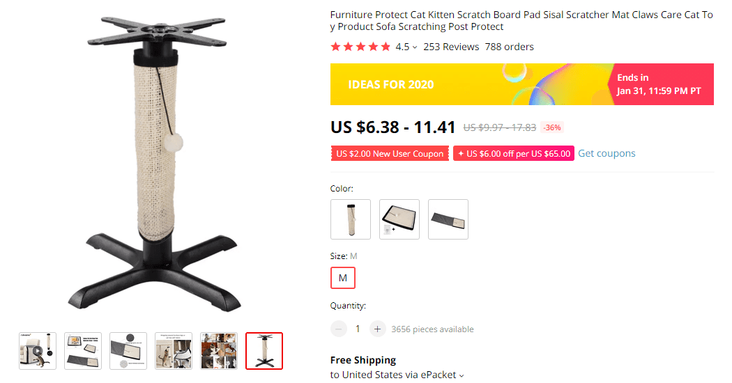 Best pet products to dropship: Cat scratching pad