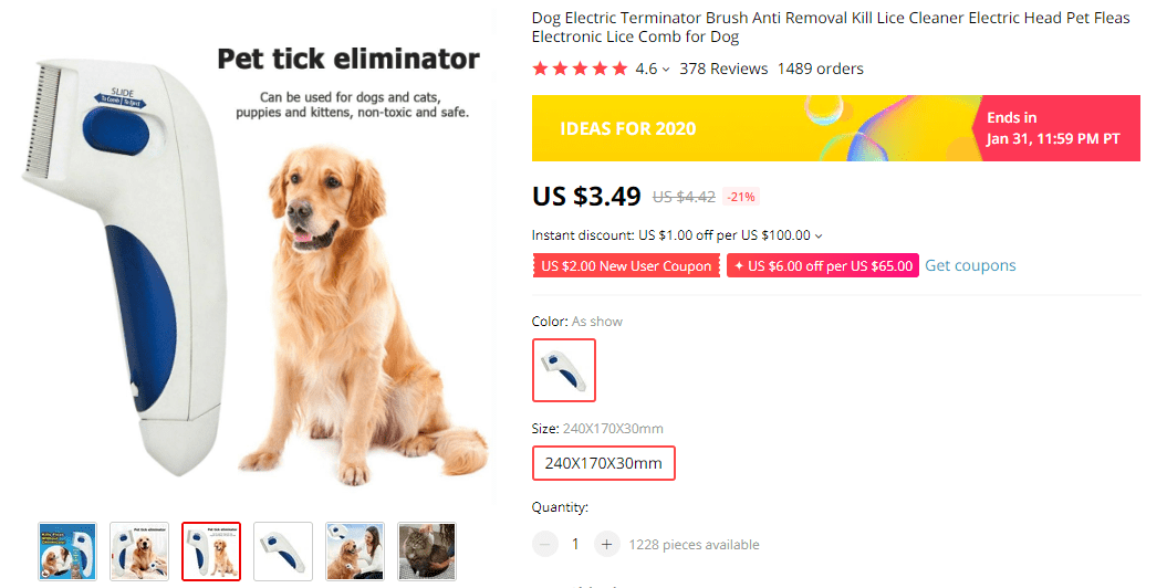 Electric flea eliminator on AliExpress