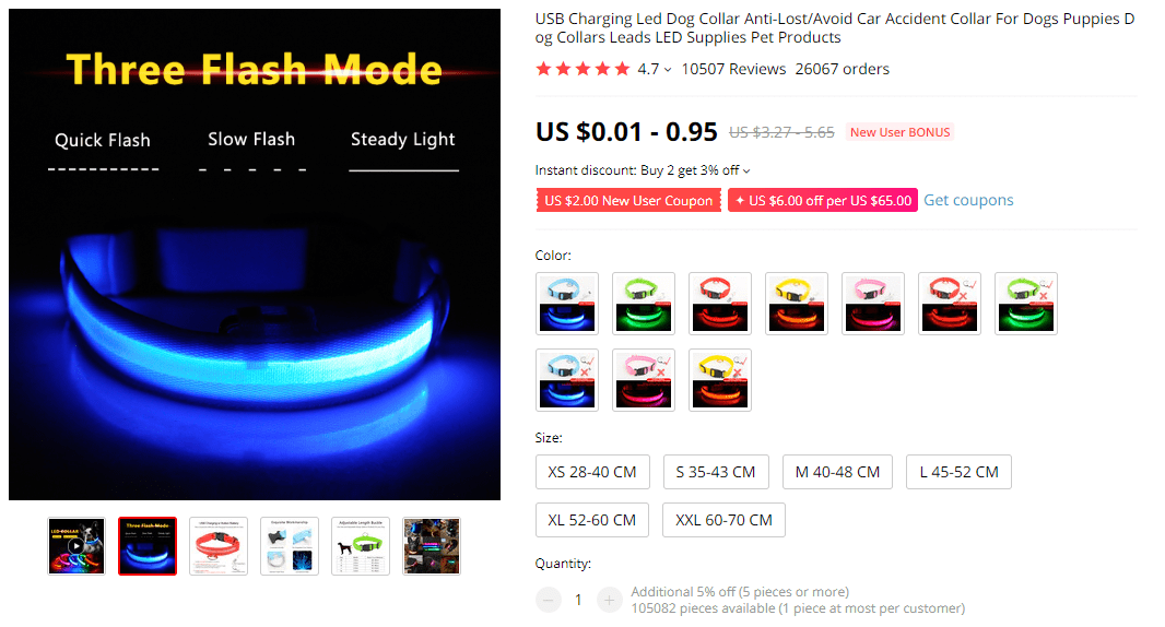 Best pet products to dropship: LED dog collar