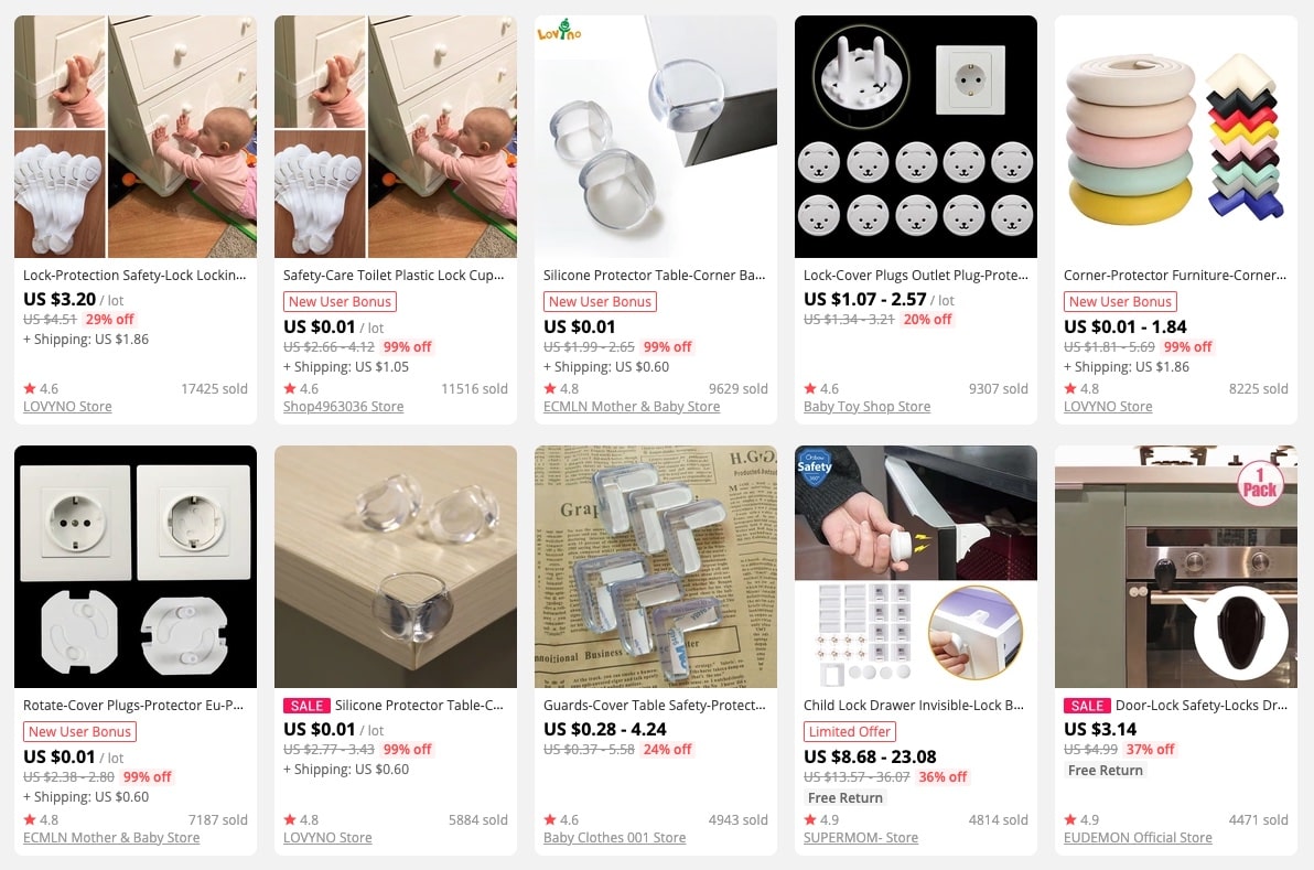 a picture showing that safety equipment for children is a perfect item to sell online