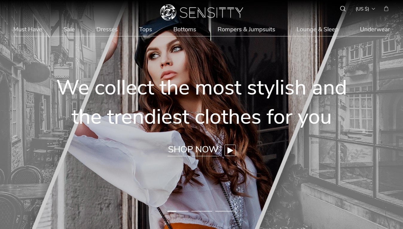 The homepage of a unique Custom Dropshipping Store built by the AliDropship team for a customer.