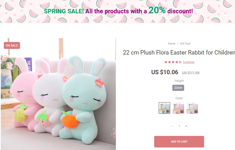 special offer for unique online store