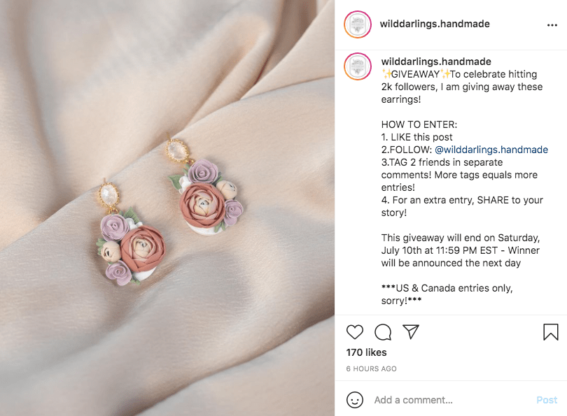 An example of an informative giveaway description