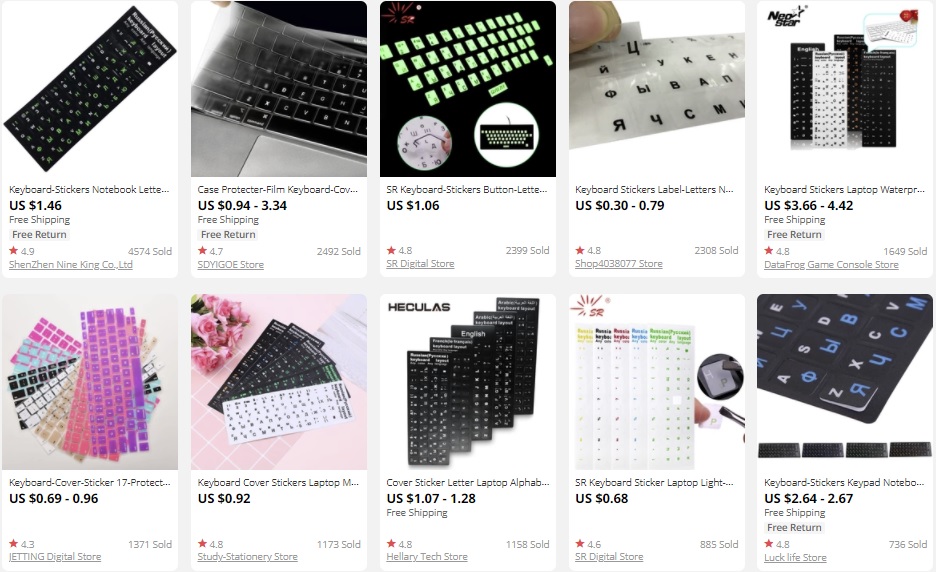 How to dropship computer parts keyboards covers and stickers