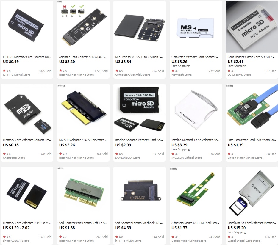 how to dropship memory card adapters