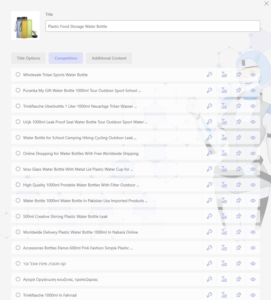 a picture highlighting that Sellika's showing competitor titles