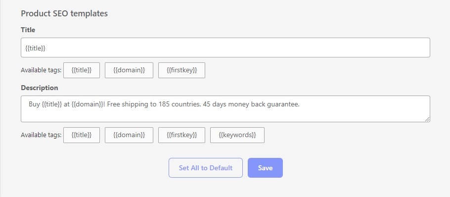 a picture showing how this product description generator helps you make a seo-friendly website