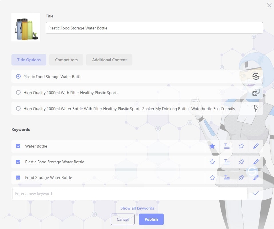 an image showing Sellika's automatic title editing option