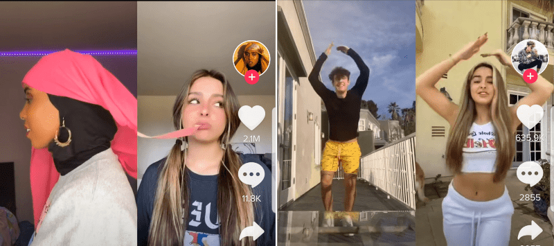 An example of TikTok dueting