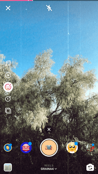 Applying filters to an Instagram Reel