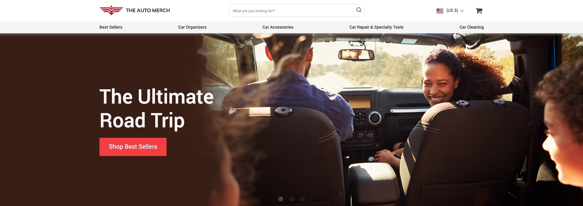 the homepage of the profitable online store