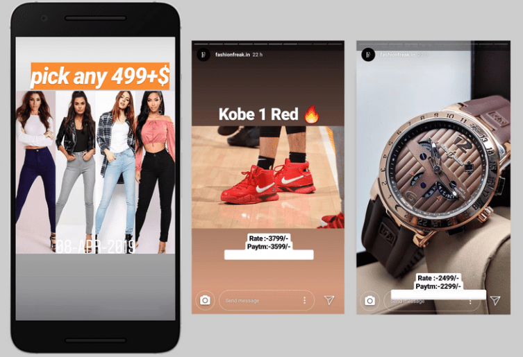 Facebook & Instagram post ideas: an example of stories