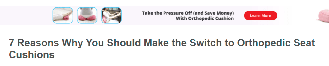 An example of a heading effectively attracting the readers' attention