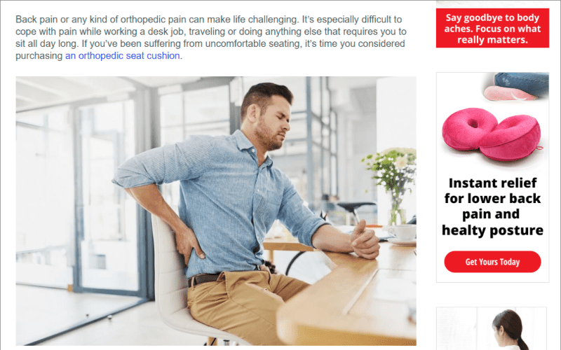 An example of using the storytelling technique to create appealing content for landing pages