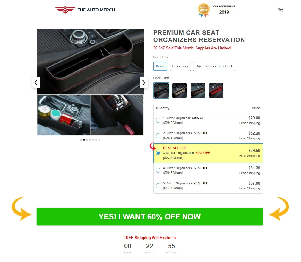 The 2nd page of a landing created with AliDropship's Landing Pages add-on