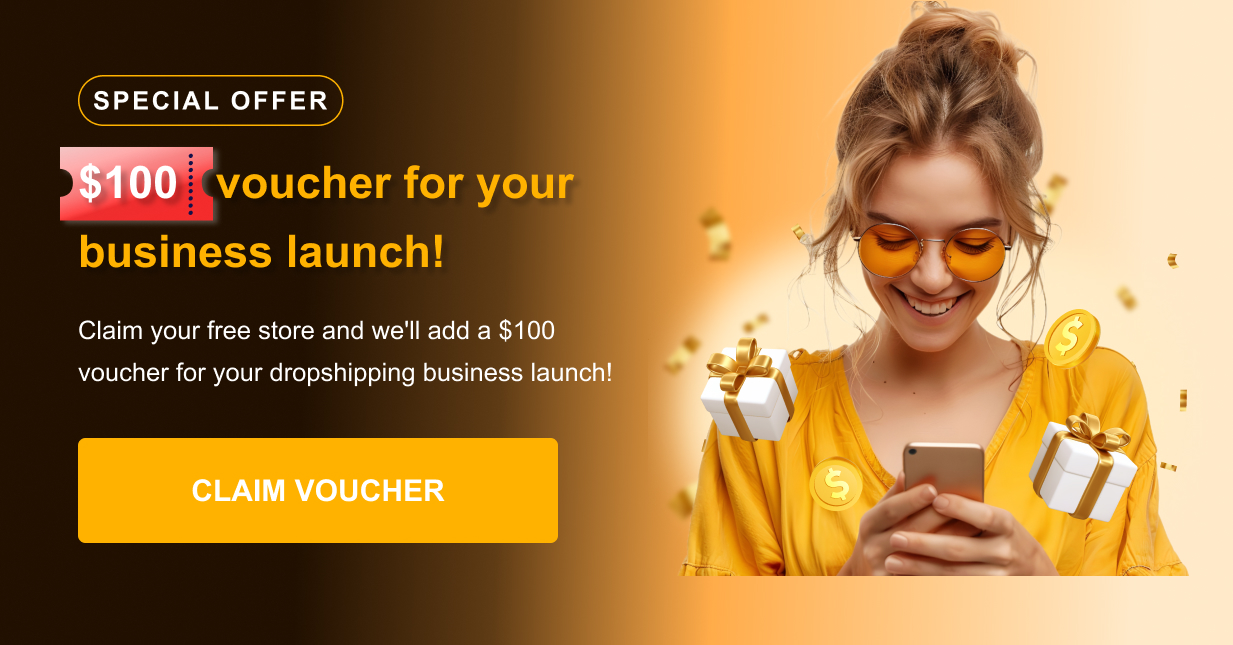 Banner for visitors with the special offer. 100$ for business launch.