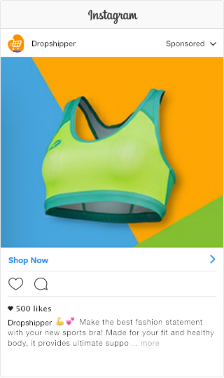 Instagram feed vs Stories: an example of a feed ad