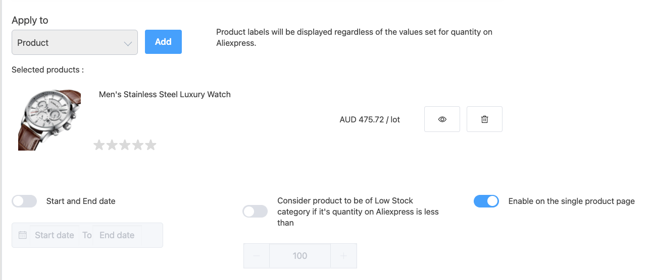 a screenshot showing automatic labeling option