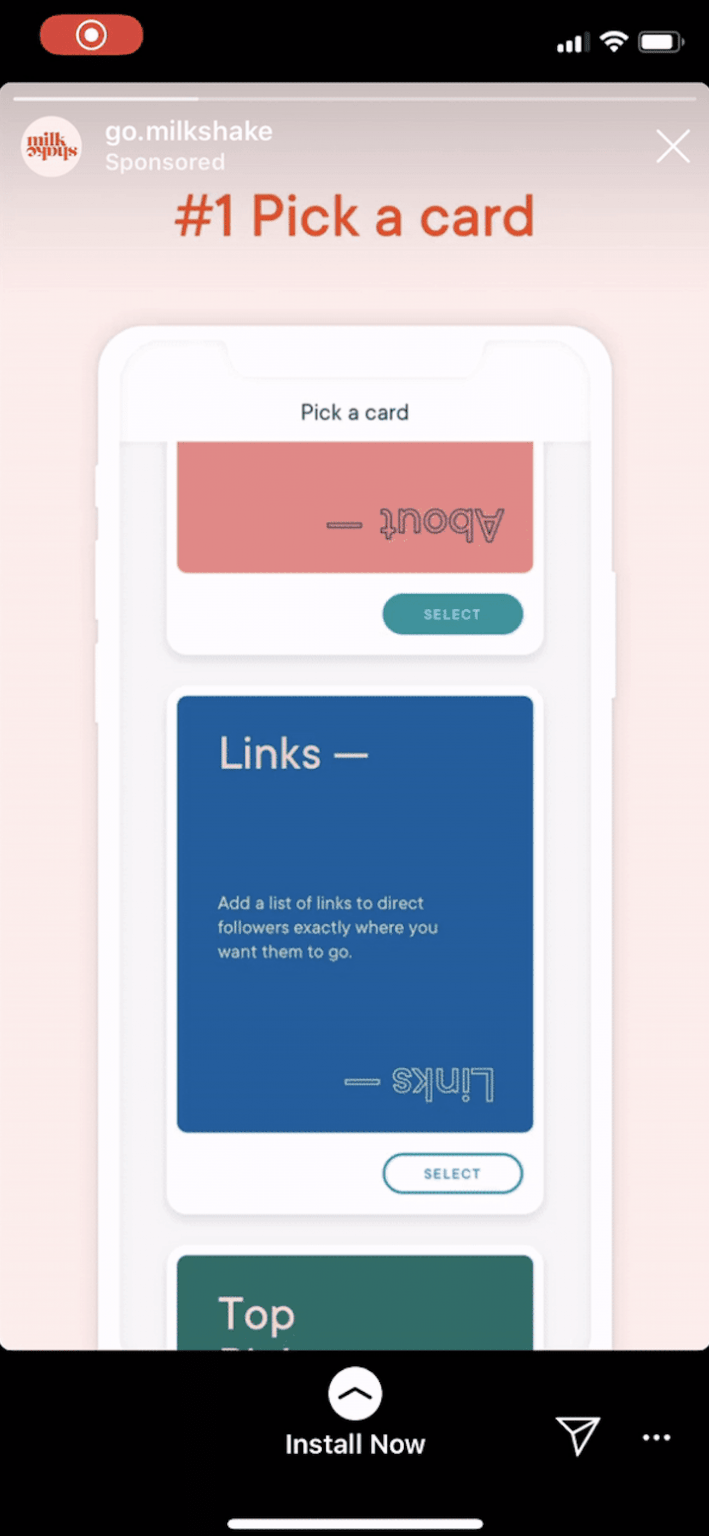 An example of an Instagram Stories video