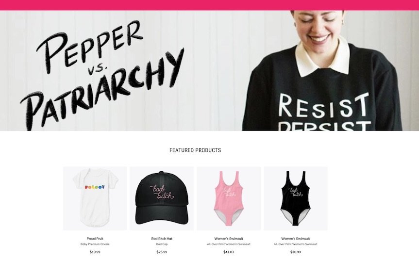 a picture showing the Pepper & Patriarchy brand that gained popularity due to social media marketing