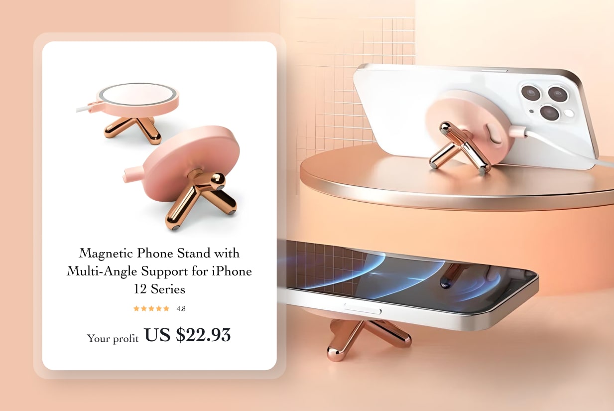 Magnetic Phone Stand with Multi-Angle Support for iPhone 12