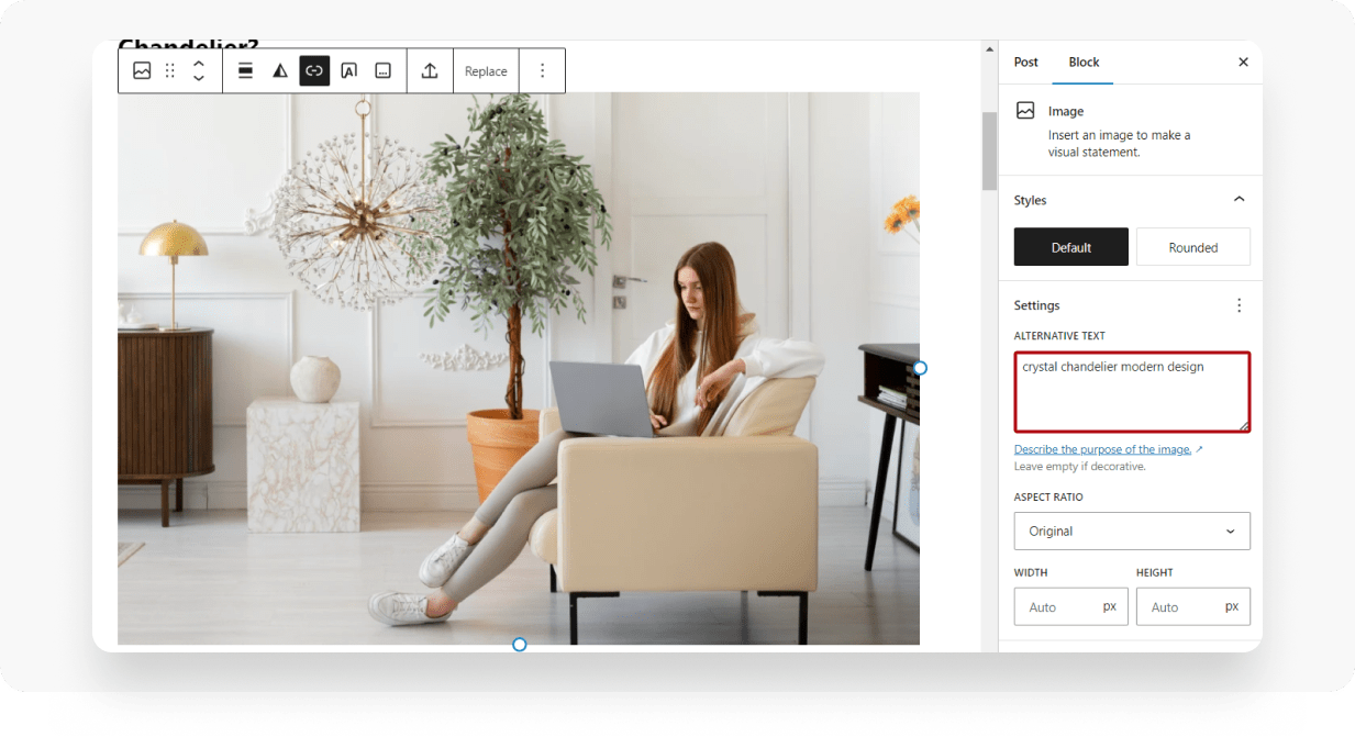 Add descriptive alt text to each image