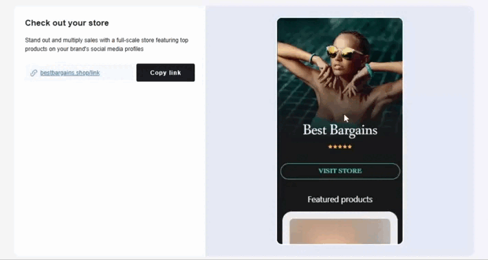 Preview your store and easily set up your profile