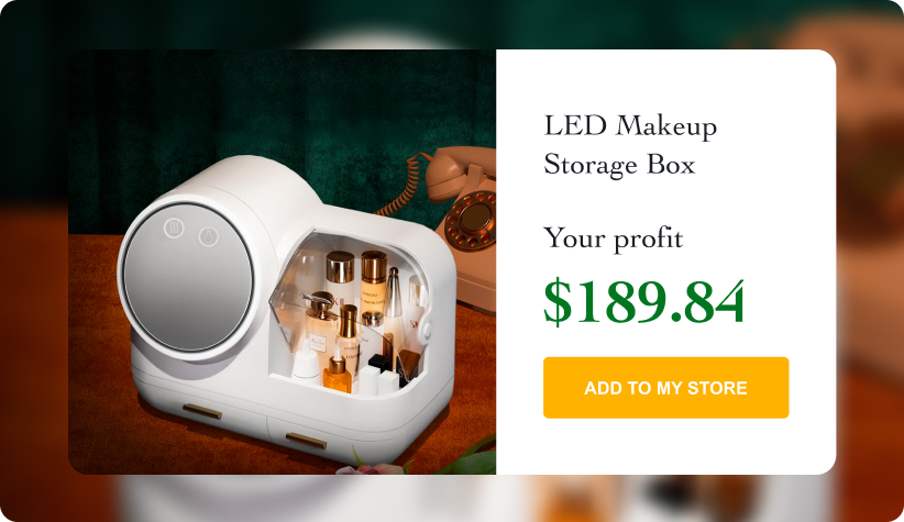 LED Makeup Storage Box with Mirror