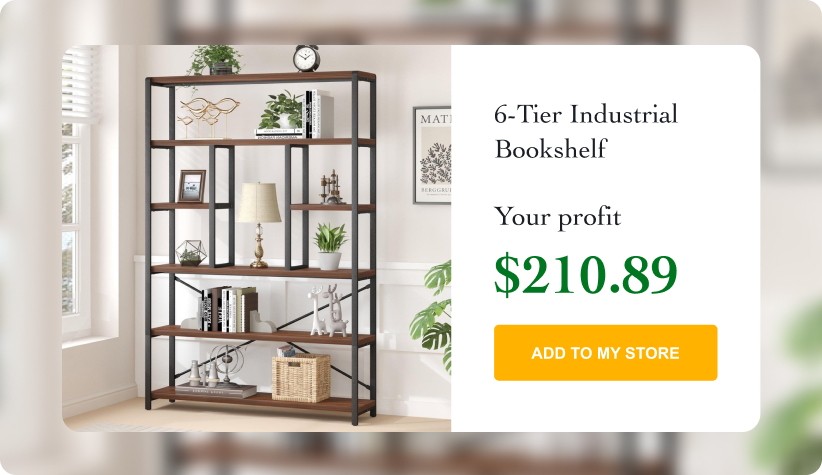 6-Tier Industrial Bookshelf
