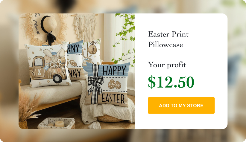 Easter Bunny Print Pillowcase